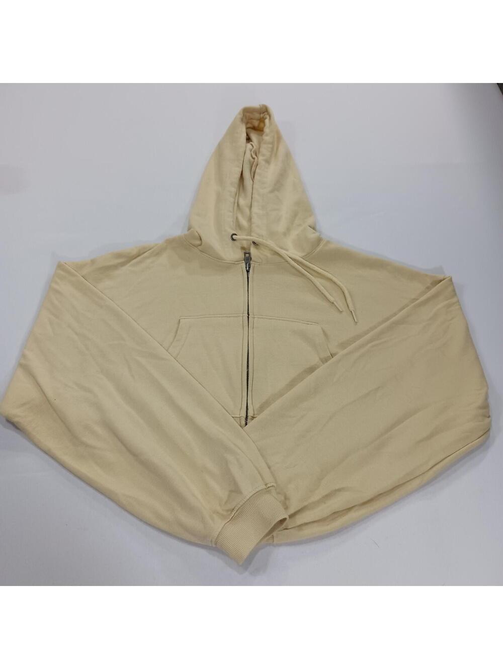 Flirtitude Active RN#98677 Women's Yellow Full Zip Cropped Hoodie Jacket Size M